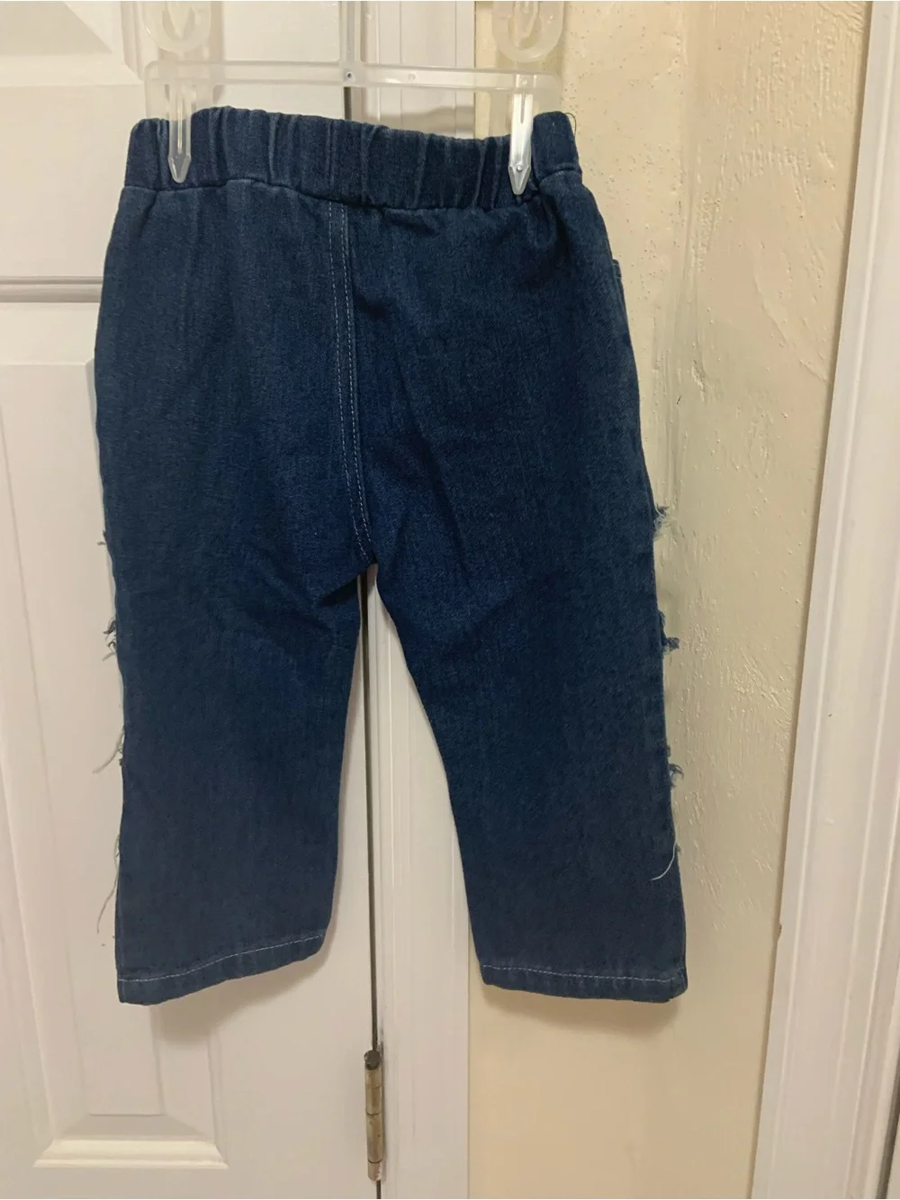 Source Unknown Dark Blue Denim Leggings with Floral Patchwork